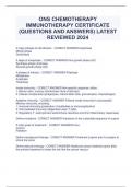 ONS CHEMOTHERAPY  IMMUNOTHERAPY CERTIFICATE (QUESTIONS AND ANSWERS) LATEST  REVIEWED 2024