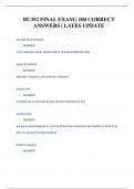 BU352 FINAL EXAM &vert; 100 CORRECT  ANSWERS &vert; LATES UPDATE