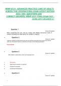 NRNP 6531 &ndash;ADVANCED PRACTICE CARE OF ADULTS ACROSS THE LIFESPAN FINAL EXAM LATEST EDITION 2023 100&plus; QUESTIONS AND CORRECT ANSWERS&sol; NRNP 6531 FINAL EXAM 2023 -ALREADY GRADED A&plus;