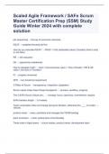 Scaled Agile Framework / SAFe Scrum Master Certification Prep (SSM) Study Guide Winter 2024 with complete solution