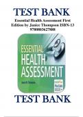 Test Bank for Essential Health Assessment First Edition by Janice Thompson ISBN 9780803627888 Chapter 1-24 | Complete Guide A+