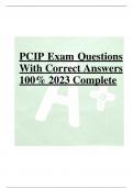 PCIP Exam Questions With Correct Answers 100% 2023 Complete