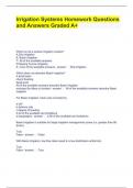 Irrigation Systems Homework Questions and Answers Graded A&plus;