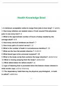 Health Knowledge Bowl Exam 2023 Actual Questions and Answers