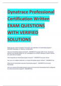 2024 LATEST Dynatrace Professional Certification Written EXAM QUESTIONS WITH VERIFIED SOLUTIONS