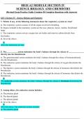 HESI A2 MODULE SECTION IV SCIENCE BIOLOGY AND CHEMISTRY 50 questions and Answers