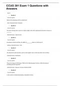 CCUO 301 Exam 1 Questions with Answers