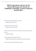 HESI Comprehensive Review for the  NCLEX-RN Exam CH 3 EXAM &grave;&  VERIFIED ANSWERS &vert; LATEST UPDATE &vert;  RATED 100&percnt;