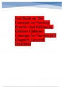 BEST ANSWERS Test Bank on The  Concepts for Nursing  Practice 2nd Edition by  Giddens Giddens&colon;  Concepts for Nursing &vert;All  Chapters Covered 2024&sol;202