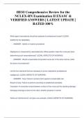 HESI Comprehensive Review for the  NCLEX-RN Examination II EXAM &grave;&  VERIFIED ANSWERS &vert; LATEST UPDATE &vert;  RATED 100&percnt;