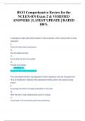 HESI Comprehensive Review for the  NCLEX-RN Exam 2&grave;& VERIFIED  ANSWERS &vert; LATEST UPDATE &vert; RATED  100&percnt;