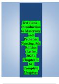 BEST ANSWERS Test Bank - Introduction  to Maternity  and  Pediatric  Nursing&comma; 9th  Edition  &lpar;Leifer&comma;  2023&rpar;&comma;  Chapter 1- 34 &vert;  Complete  Chapters