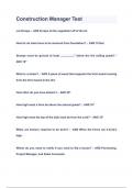 Construction Manager Test exam Questions & Answers 2024&lpar;A&plus;GRADED 100&percnt;VERIFIED&rpar;