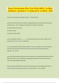 Basic Orientation Plus Test With 100&percnt; Verified  Solutions &vert; graded A&plus;&vert; Updated & Verified &vert; 2024