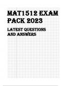 MAT1512 ExAM PAck 2024 LATEST QUESTIONS AND CORRECT ANSWERS