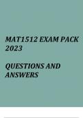 MAT1512 QUESTIONS AND CORRECT ANSWERS EXAM PACK verified by Martin 