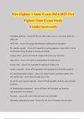 Fire Fighter 1 State Exam 2024/2025 Fire Fighter State Exam Study Guide(Answered)