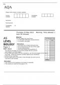 AQA AS LEVEL BIOLOGY PAPER 1 AND 2 MAY 2023 >FINAL QUESTION PAPER
