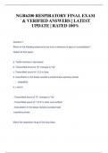 NGR6200 RESPIRATORY FINAL EXAM  &grave;& VERIFIED ANSWERS &vert; LATEST  UPDATE &vert; RATED 100&percnt;