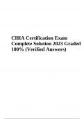 CHIA Certification Exam Questions With Answers Latest Updated 2024 (Verified Answers)