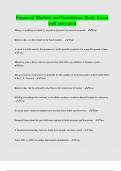 Financial Markets and Institutions Final Exam well answered
