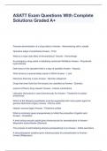 ASATT Exam Questions With Complete Solutions Graded A&plus;