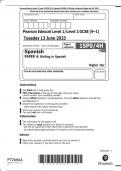 Pearson Edexcel Level 1/Level 2 GCSE (9–1) Spanish PAPER 4: Writing in Spanish Higher tier QP 2023