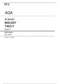 AQA A-level BIOLOGY 7402/3 Paper 3 June 2023 > FINAL MARK SCHEMES