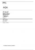 AQA A-level BIOLOGY 7402/1 Paper 1  June 2023 > FINAL MARKS SCHEME