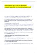 Anesthesia Technologist Review 1 questions and answers correctly solved&period;