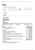 AQA  A-level BIOLOGY Paper 1 JUNE 2023 > FINAL QUESTION PAPER 