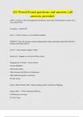 421 Postal Exam&vert; questions and answers &vert; all answers provided
