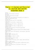 Chapter 1-4 Anatomy and Physiology ALL SOLUTION 2024 EDITION GUARANTEED GRADE A+