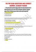 PSI FNP EXAM QUESTIONS AND CORRECT  ANSWER &vert; ALREADY PASSED