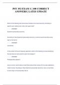 PSY 352 EXAM 1 &vert; 100 CORRECT  ANSWERS &vert; LATES UPDATE