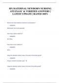 N MATERNAL NEWBORN NURSING  ATI EXAM &grave;& VERIFIED ANSWERS &vert;  LATEST UPDATE &vert; RATED 100&percnt;