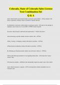 Colorado&comma; State of Colorado Sales License Test Combination Set Q & A