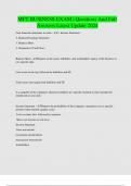 MFT BUSINESS EXAM &vert; Questions And Full Answers Latest Update 2024