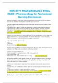NUR 2474 PHARMACOLOGY FINAL  EXAM | Pharmacology for Professional  Nursing-Rasmussen