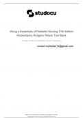  Wong's Essentials of Pediatric Nursing 11th Edition Hockenberry Rodgers Wilson Test Bank
