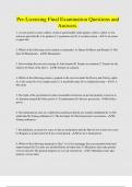 Pre-Licensing Final Examination Questions and Answers