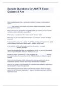 Sample Questions for ASATT Exam Quizzes & Ans
