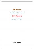 LMSW Exam | (Graded A+) Q&A | 100% Approved (Guaranteed A++) | 2024 Update