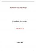 LMSW Practices Test | (Scored 97%) Q&A |100% Verified Latest 2024