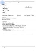 AQA A-level BIOLOGY Paper 3  June 2023