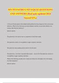MN 551 PATHO UNIT 8 QUIZ QUESTIONS AND ANSWERS (Real quiz updated 2024 Scored 92%)
