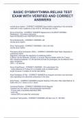 BASIC DYSRHYTHMIA-RELIAS TEST  EXAM WITH VERIFIED AND CORRECT  ANSWERS