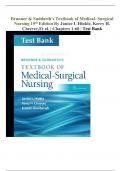 Brunner & Suddarth's Textbook of Medical-Surgical Nursing 15th Edition By Janice L Hinkle Test Bank | (Graded A+) Q&A Explained | Updated 2024