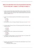 HESI A2 MATHS PRACTICE EXAM QUESTIONS FOR 2024 EXAM WITH 100% CORRECT ANSWERS SCORED A+