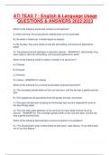 ATI TEAS 7 - English & Language Usage QUESTIONS & ANSWERS 20222023